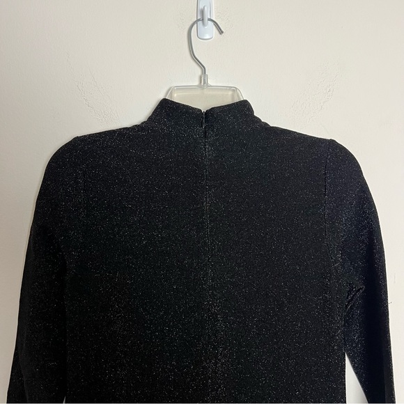 Ganni Baxter Glitter High Neck Midi Fit and Flare Dress - Picture 7 of 11